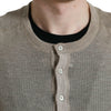 Pull Henley en cachemire beige élégant Dolce &amp; Gabbana
