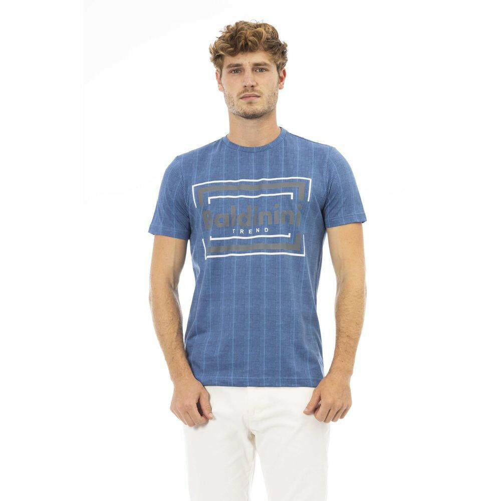 T-shirt homme en coton bleu tendance Baldinini