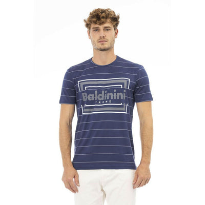 Baldinini Trend Blaues Baumwoll-T-Shirt