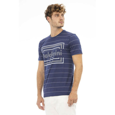 Baldinini Trend Blaues Baumwoll-T-Shirt