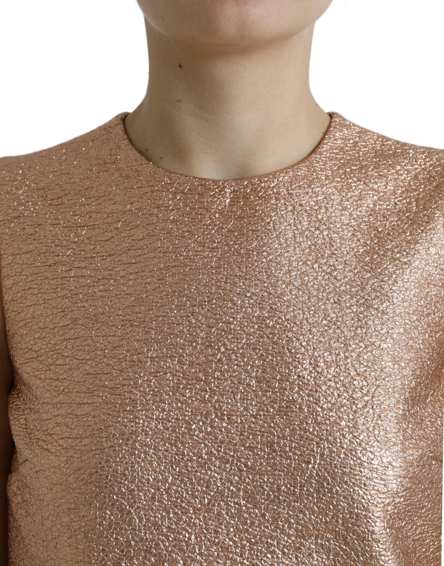 Dolce &amp; Gabbana – Ärmelloses Mini-Etuikleid aus Jacquard in Rosa