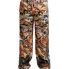 Dolce &amp; Gabbana Satinhose mit mehrfarbigem Marmor-Print