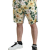 Dolce & Gabbana Multicolor Floral Print Denim Bermuda Shorts