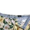 Dolce & Gabbana Multicolor Floral Print Denim Bermuda Shorts