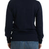 Costume National Dark blue V-neck wool sweater