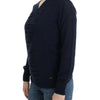 Costume National Dark blue V-neck wool sweater