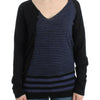 Costume National Black striped V-neck sweater