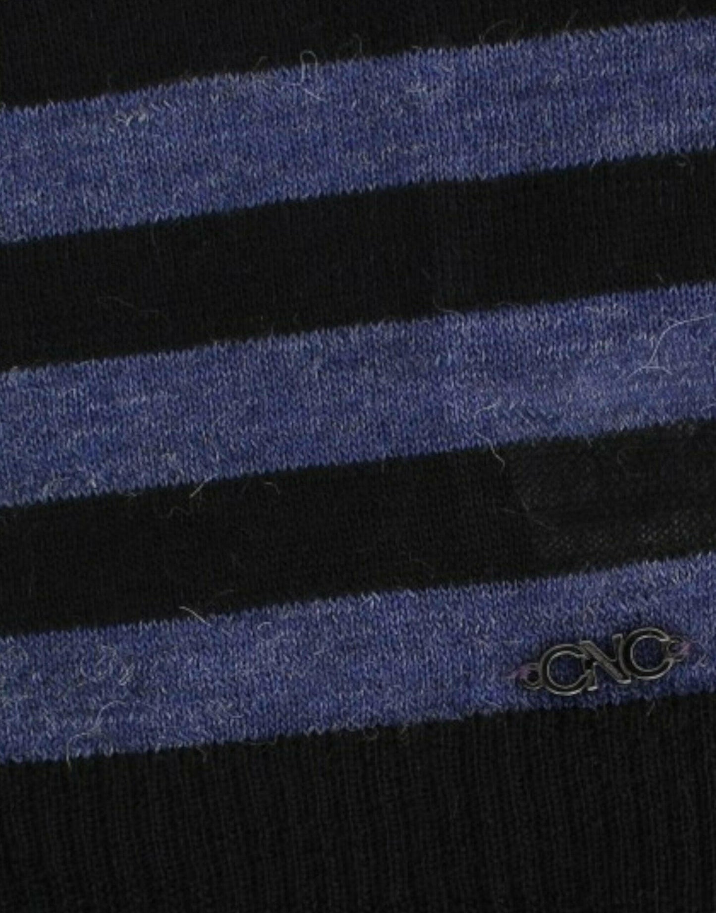 Costume National Black striped V-neck sweater