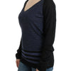 Costume National Black striped V-neck sweater