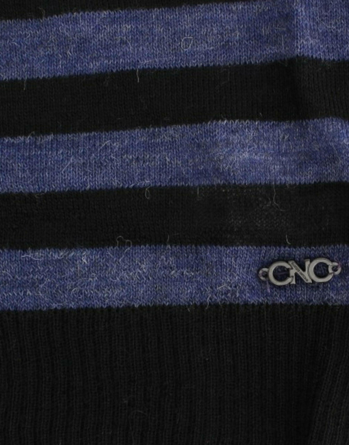 Costume National Black striped V-neck sweater