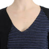 Costume National Black striped V-neck sweater