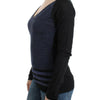 Costume National Black striped V-neck sweater