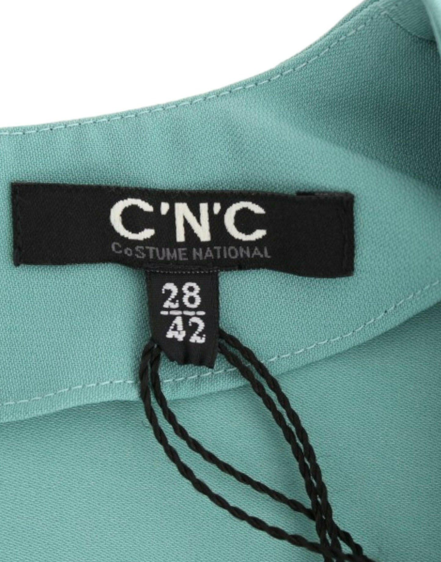 Costume National – Grünes Etuikleid mit 3/4-Ärmeln