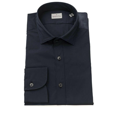Chemise homme en coton bleu Bagutta