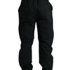 Dolce &amp; Gabbana Schwarze, gerade geschnittene Hose aus Polyester mit Logo