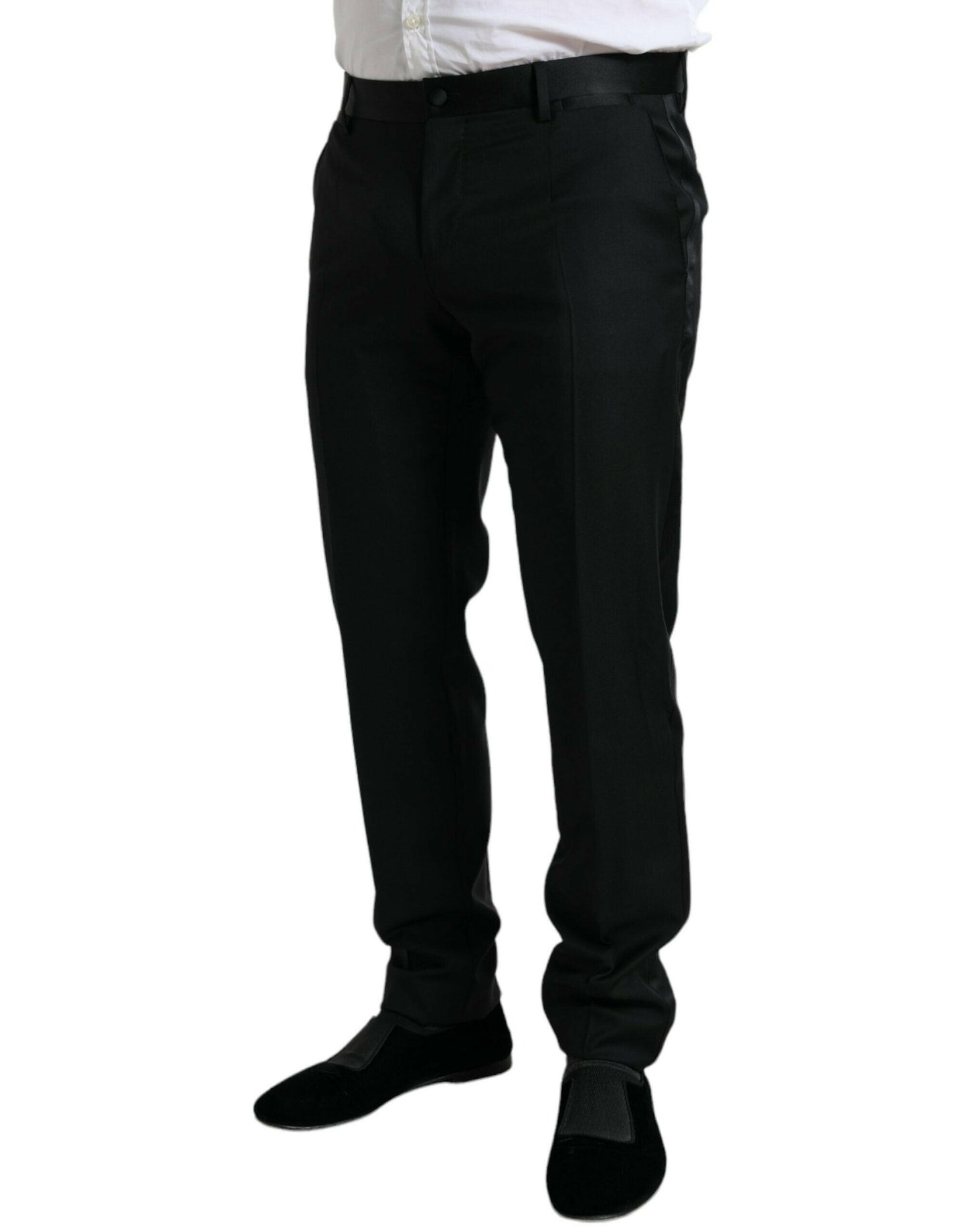 Dolce &amp; Gabbana – Schwarze Anzughose aus Wolle in Slim Fit