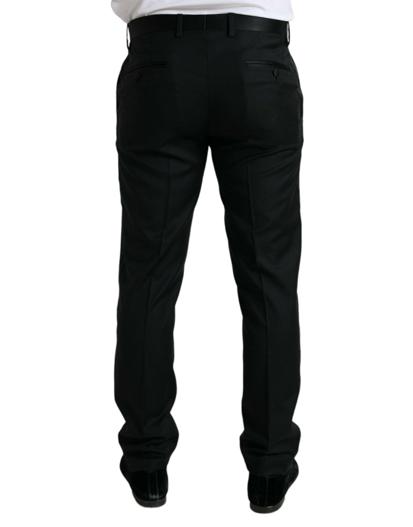 Dolce &amp; Gabbana – Schwarze Anzughose aus Wolle in Slim Fit