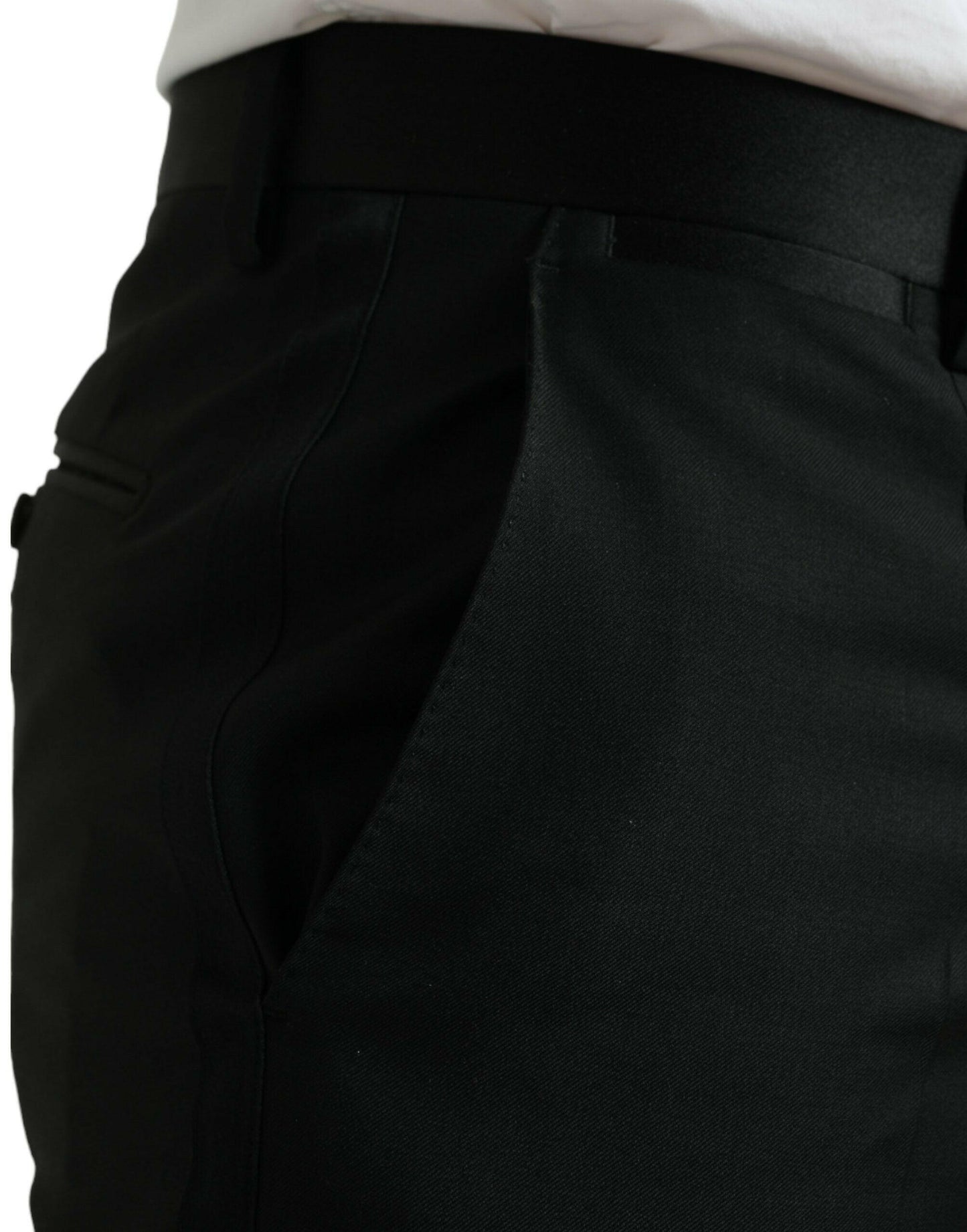 Dolce &amp; Gabbana – Schwarze Anzughose aus Wolle in Slim Fit
