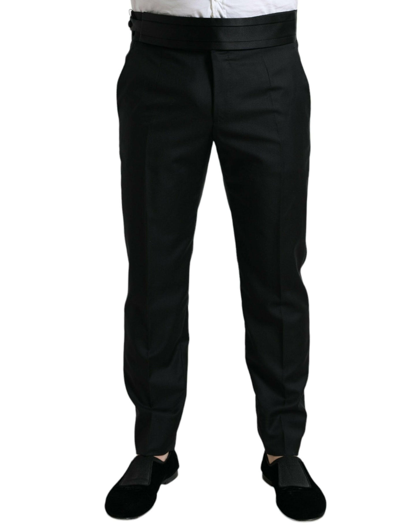 Dolce &amp; Gabbana – Schwarze Anzughose aus Wolle in Slim Fit