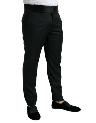 Dolce &amp; Gabbana – Schwarze Anzughose aus Wolle in Slim Fit