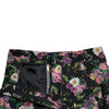 Dolce &amp; Gabbana – Schwarze Wollhose mit Blumenmuster und hoher Taille und weitem Bein