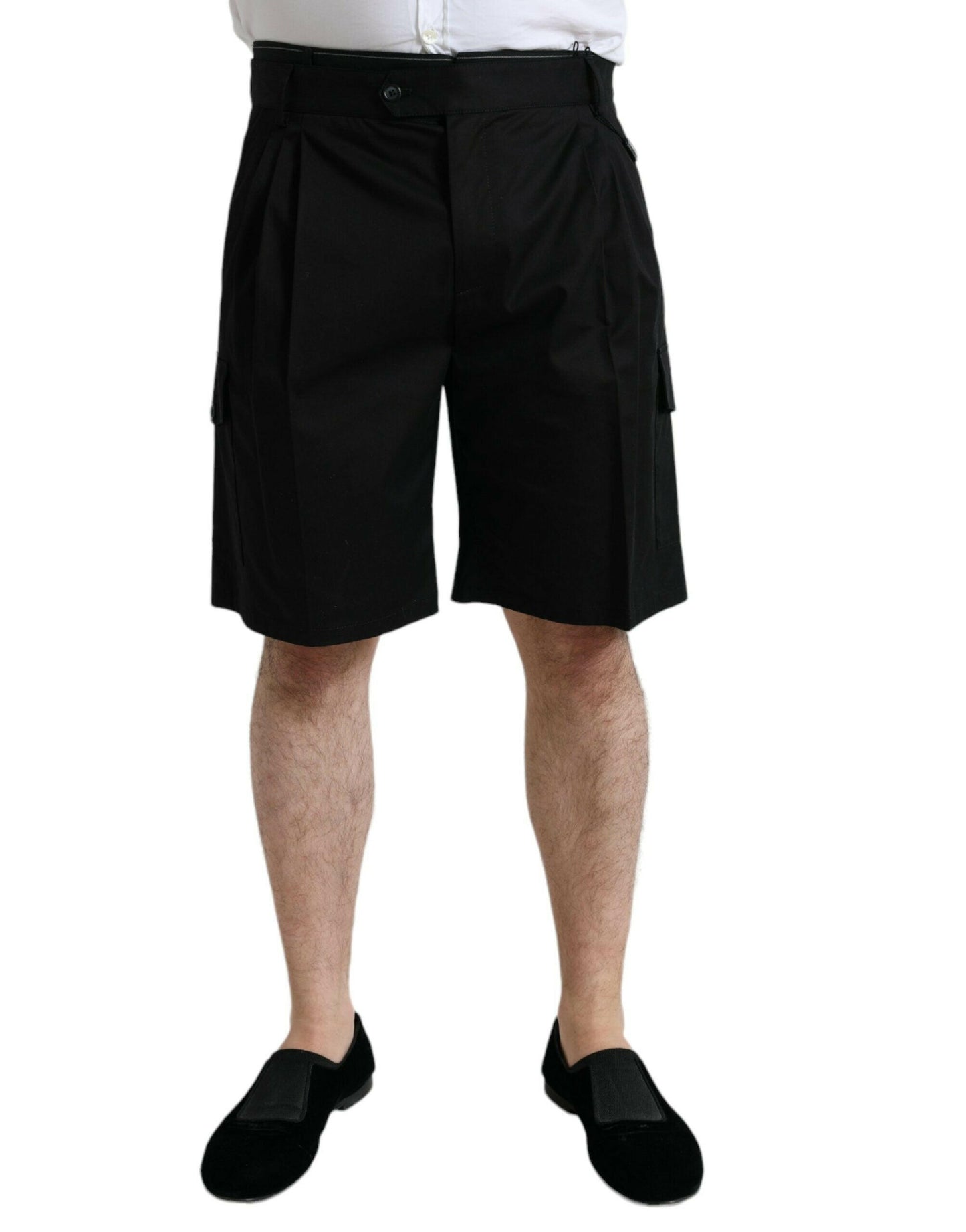 Dolce &amp; Gabbana – Schwarze Cargo-Bermudashorts aus Baumwollstretch