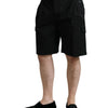 Dolce &amp; Gabbana – Schwarze Cargo-Bermudashorts aus Baumwollstretch