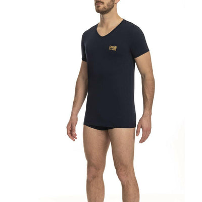 Blaues Baumwoll-T-Shirt der Cavalli Class