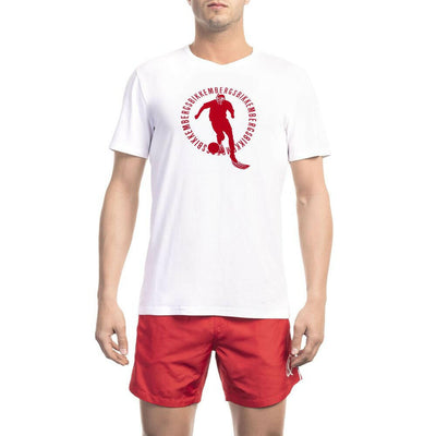 T-shirt homme en coton blanc Bikkembergs