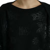 Dolce &amp; Gabbana – Schwarzer Pullover mit floraler Logo-Applikation