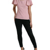 Dolce & Gabbana Pink Short Sleeves Round Neck Blouse Top