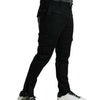 Dolce & Gabbana Black Gray Slim Cotton Denim Jeans Pants