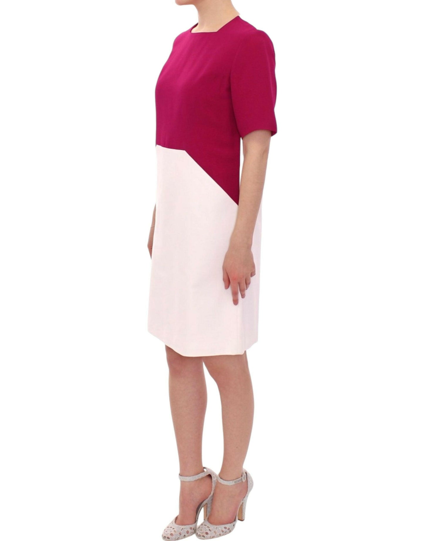 Robe robot droite blanche et rose chic CO|TE