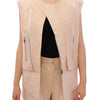 Zeyneptosun Beige brocade sleeveless jacket