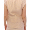 Zeyneptosun Beige brocade sleeveless jacket