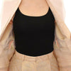 Zeyneptosun Beige ärmellose Jacke aus Brokat
