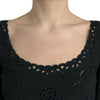 Dolce & Gabbana Black Floral Lace Viscose Bodycon Midi Dress