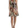 Dolce & Gabbana Beige Floral Sleeveless A-line Mini Dress