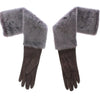 Dolce & Gabbana Gray Mink Fur Lambskin Suede Leather Gloves