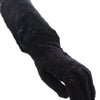 Dolce & Gabbana Black Lace Wool Lambskin Fur Elbow Gloves