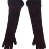 Dolce & Gabbana Purple Mink Fur Goatskin Suede Leather Gloves