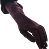 Dolce & Gabbana Purple Mink Fur Goatskin Suede Leather Gloves