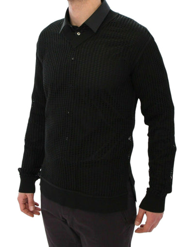 Pull élégant en maille vert foncé à col en V Dolce &amp; Gabbana