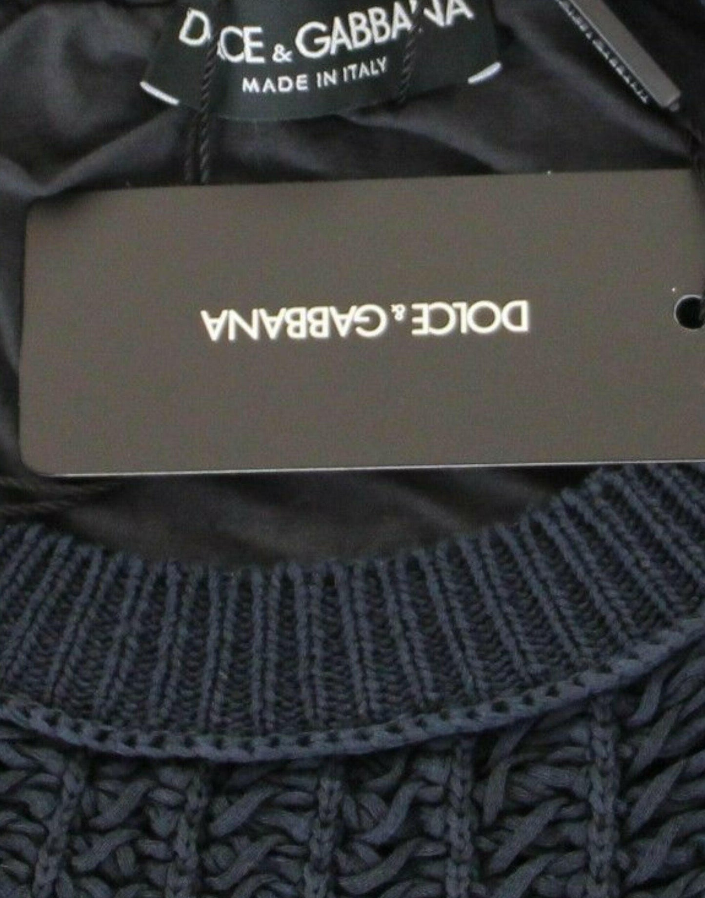 Pull élégant à superpositions bleu et noir Dolce &amp; Gabbana