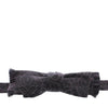 Dolce & Gabbana Gray Black Wool Bow Tie