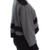 Dolce & Gabbana Gray Black Lace Wool Cashmere Sweater