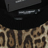 Dolce & Gabbana Leopard Print Crewneck Short Sweater