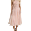 Dolce &amp; Gabbana – Neckholder-Midikleid in A-Linie und mit Plissee in Rosa aus Seidenchiffon