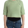 Ermanno Scervino Green Cropped Knit Sweater Knitted Jumper