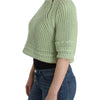 Ermanno Scervino Green Cropped Knit Sweater Knitted Jumper